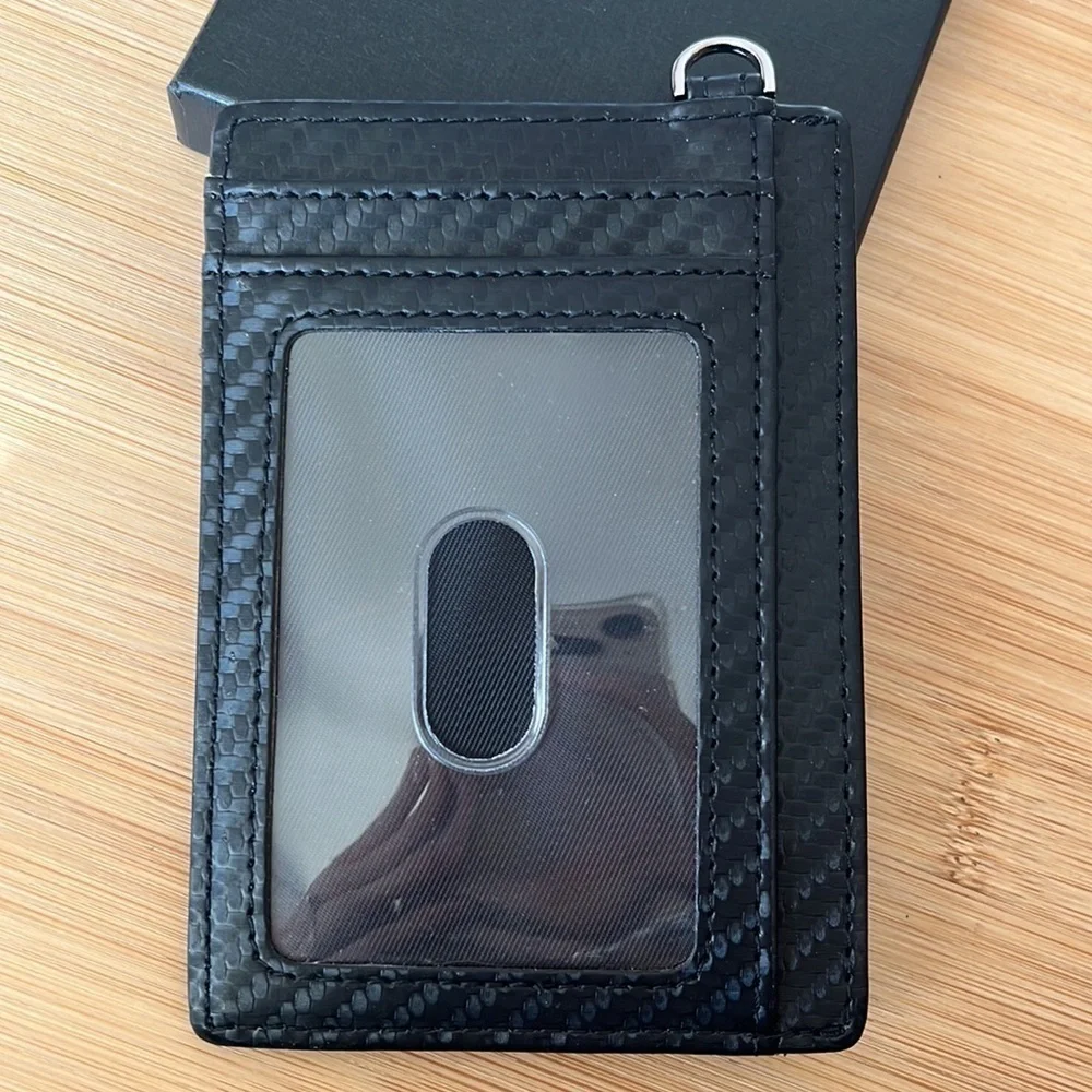 Brand New Montableu Handcrafted Card Holder Slim Front Pocket Wallet Black